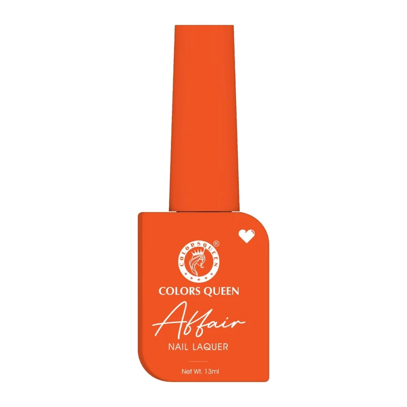 Colors Queen Affair Nail Polish - 06 - Tangy Sun Set, 13ml | Rich Pigmentation, Quick Drying, Long Lasting Nail Paint | Chip Resistant, No Harmful Chemicals, Semi Matte Nail Polish for Women Makeup