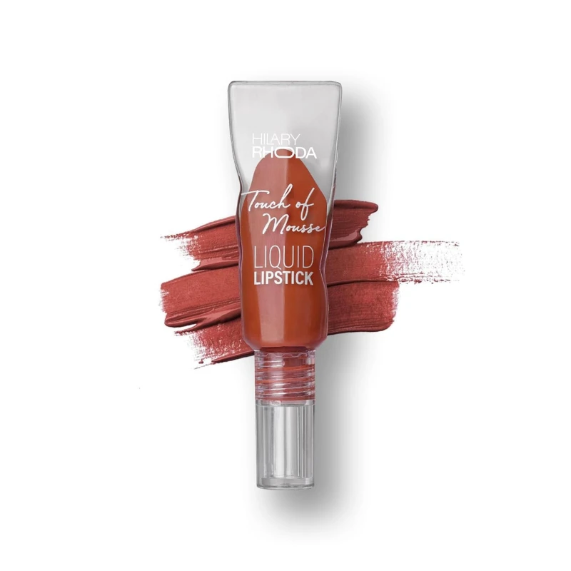 Hilary Rhoda Touch Of Mousse Lipstick | Matte Finish & Long Lasting | Infused with Vitamin E | Weightless & Mousse Finish | Smudge & Waterproof | Vegan - 5ml (Warm Mauve - Shade 04) Makeup