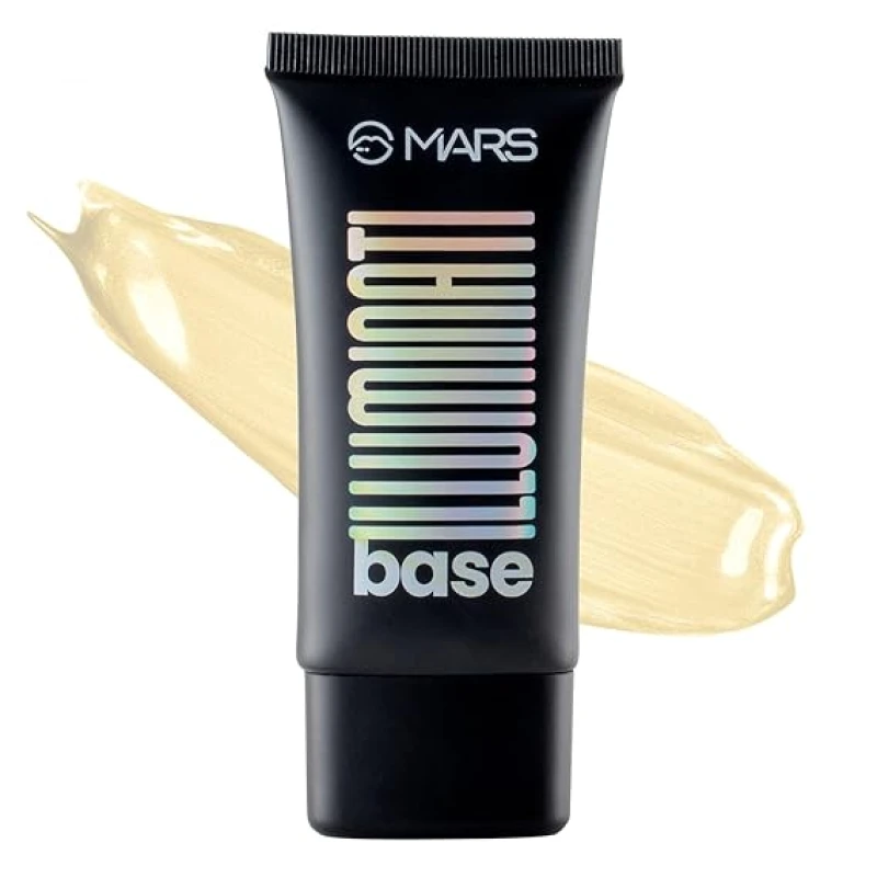 MARS Illuminati Base Dewy Primer with Highlighter | Glowy Dewy Primer for Face Makeup | Natural Finish (45ml) (GOLD) Makeup