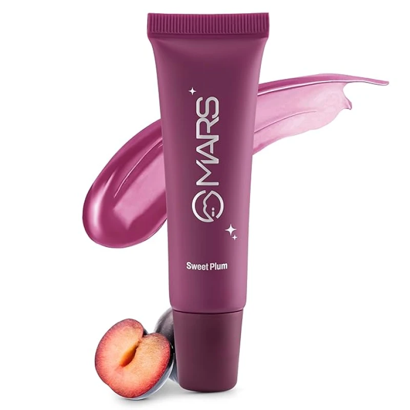 MARS Lippy Top Hydrating Lip Gel (10ml) (05-SWEET PLUM) | Nourished With Vitamin-E & Shea Butter | Long Lasting Hydration | Glossy Finish | Easy to Apply Makeup