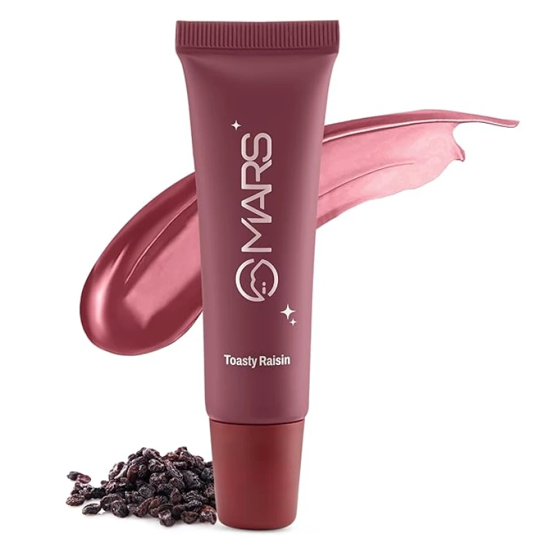 MARS Lippy Top Hydrating Lip Gel (10ml) (06-TOASTY RAISIN) | Nourished With Vitamin-E & Shea Butter | Long Lasting Hydration | Glossy Finish | Easy to Apply Makeup