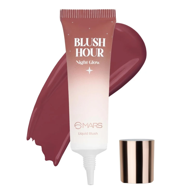 MARS Liquid Blush Hour (12 ml) (06-NIGHT GLOW) | Dewy-Matte Finish | Highly Pigmented | Lightweight & Long-Lasting Formula | Effortless Application Makeup
