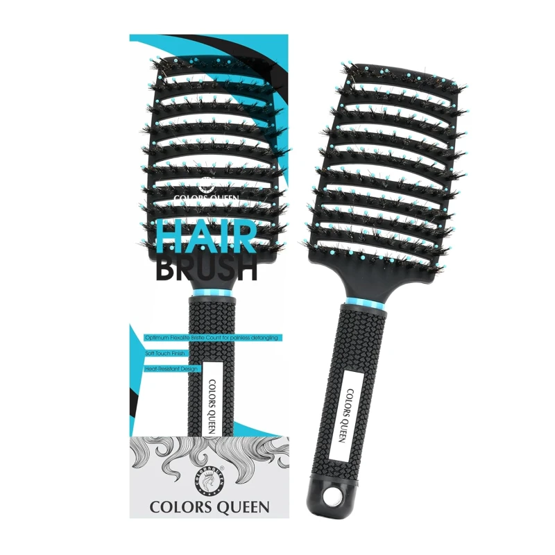 Colors Queen Detangler Hair Brush with Strong & Flexible Bristles | Hair Brush for Men & Women for Grooming, Straightening, Smoothing & Detangling Hair (Detangler Brush) Makeup