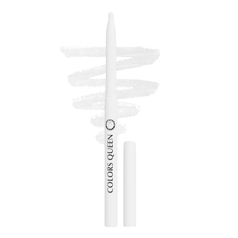 Colors Queen Extreme Color Kajal Pencil - 04 Pure White, 0.4g | Smooth One Stroke Application with Ultra Creamy Texture | 16 Hrs Long Stay, Non Transfer, Smudge Proof & Waterproof Kajal for Women Makeup