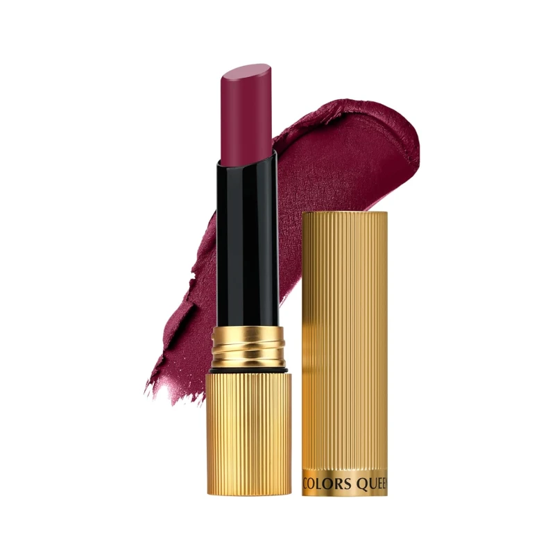 Colors Queen Hold Up Full Day Non-Transfer Matte Lipstick | Long Lasting and Weightless Formula | Intense Color Pay Off | Waterproof Lipstick for Women (104 - Deep Maroon, 4g) — Makeup — Colours queen cosmetics | colourheart