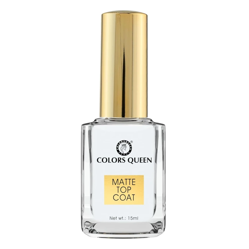 Colors Queen Matte Top Coat Nail Care – 15ml | Quick Drying, Long Lasting & Chip Resisting Formula Makeup