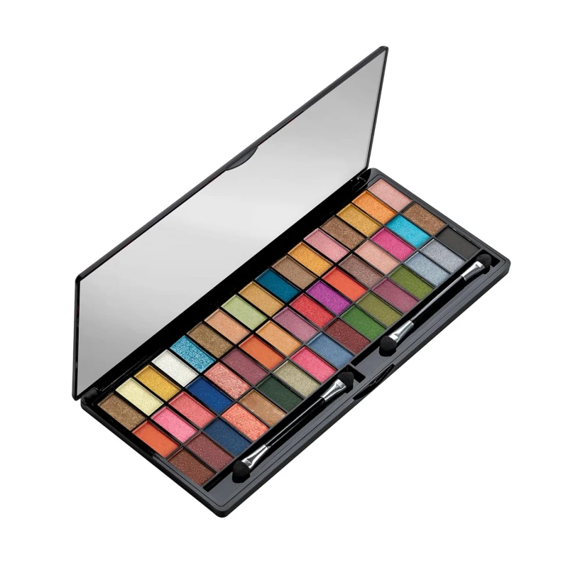 Colors Queen Ultra Pigmented 51 Colors Eyeshadow Palette with Brush | Easy to Blend, Long Wearing Eye Makeup Palette | Eyeshadow Palette with Shimmery Shades (Multicolor - 02) Makeup