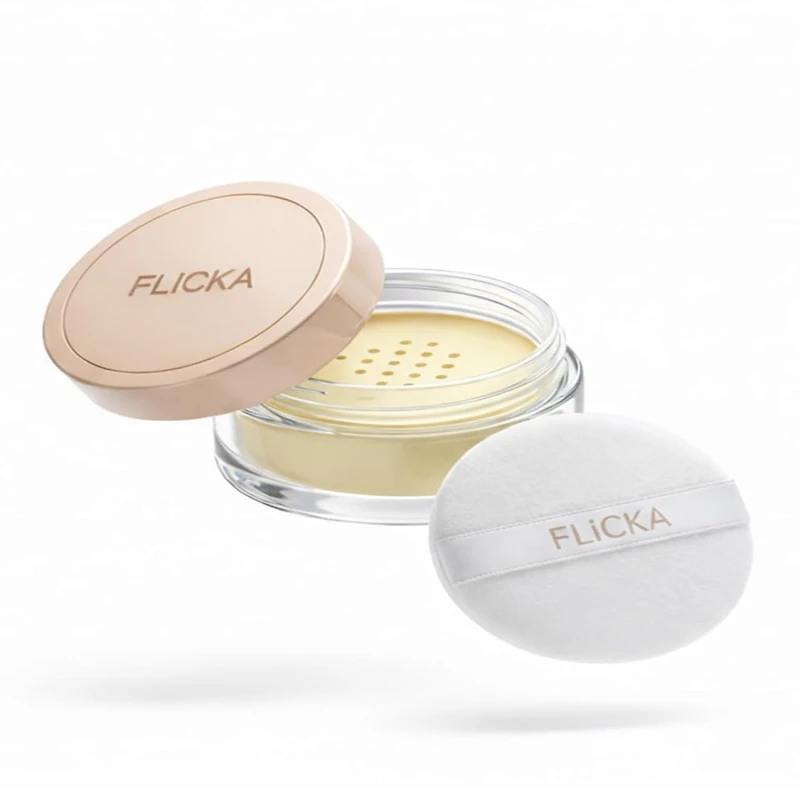 FLiCKA Dust it Off Loose Powder For Face Makeup| Weightless Loose Powder With Smooth & Matte Finish| Suitable For All Skin Types| 02 Banana, 26g Makeup
