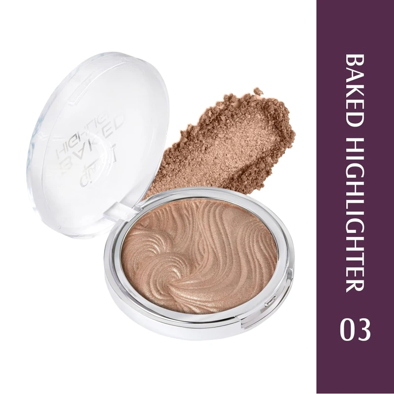 Glam21 Baked Highlighter | Silky Pigments | Mettalic Finish | Long Lasting Shimmer Look | Creamy Texture | Highly Blendable,Long Wear | Suitable for All Skin Type | 10gm-03 Makeup