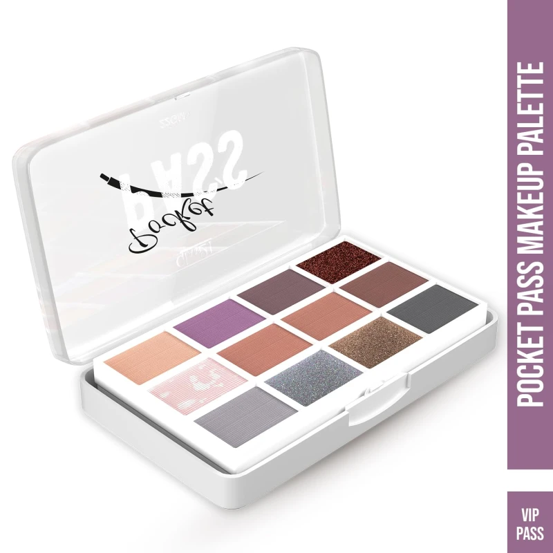 Glam21 Pocket Pass All-in-one Makeup Face Palette| Eyeshadows, Compact, Blush, Highlighter with Brushes| Highly Pigmented | Mix of Mattes & Shimmers |Travel-Friendly |VIP Pass Makeup