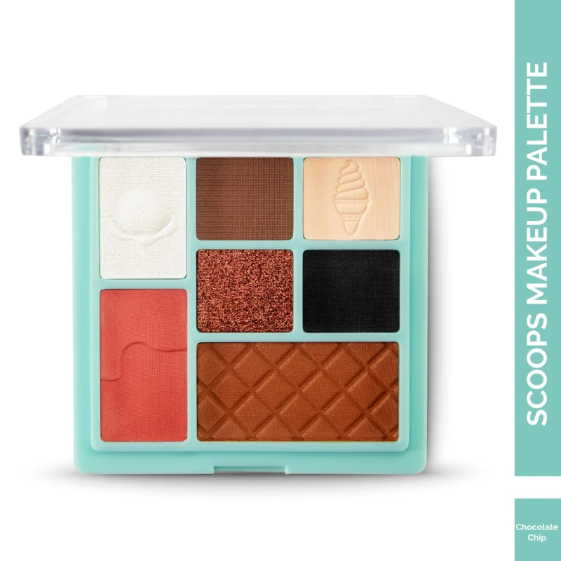 Glam21 Scoop Makeup Palette | Face Palette With Eyeshadow, Blusher, Contour and Highlighter | Mix of Mattes & Shimmers | Highly Pigmented | Travel-Friendly | All-in-One Kit | Chocolate Chip|15gm Makeup