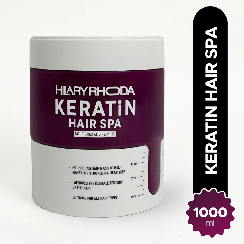 Hilary Rhoda Keratin Hair Spa | Deep Conditioning For Dry, Frizzy & Damaged Hair | Total Hair Repair | Strengthening & Smoothing Hair|At-Home Hair Spa Treatment | For All Hair Types| 1000 millilitre Makeup