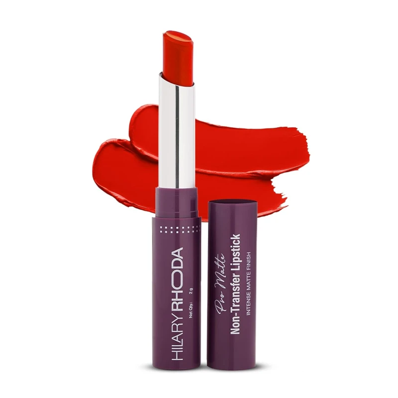 Hilary Rhoda Pro Matte Non-Transfer Lipstick | Waterproof & Smudge-Proof | 12-Hour Long Stay | 24 Shades Available | Highly Pigmented Matte Finish Lipstick | 2g - (Hot Red | Shade 16) Makeup
