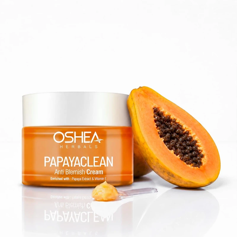 Oshea Herbals Papayaclean Anti Blemish Face Cream for Women & Men | Hydrating & Brightens Skin Tone | Reduces Dark Spots & Blemishes | Enriched with Papaya Extracts & Vitamin E | All Skin Types - 50g Skincare