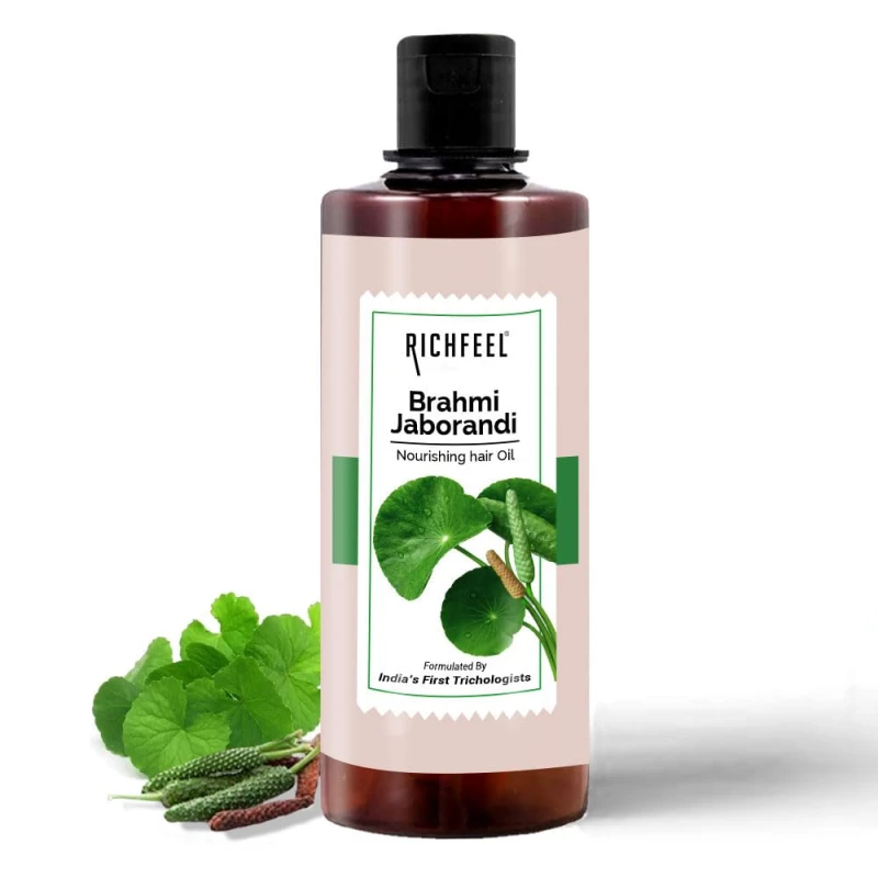 Richfeel Brahmi Jaborandi Hair Oil | 500ml | For Hair Fall, Hair Growth & Scalp Nourishment | Enriched with Brahmi, Jaborandi & Amla | Suitable for All Hair Types | Trichologist-Formulated Hair Oil HAIR CARE