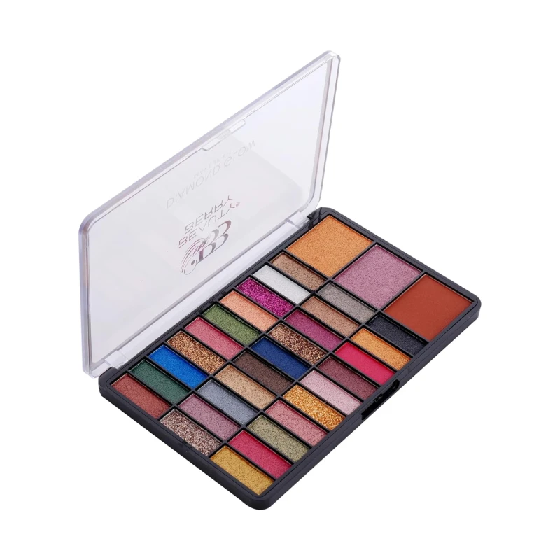 Beauty Berry Diamond Glow Makeup and Eyeshadow Kit | 30 Highly Pigmented Matte Eyeshadows with 2 Highlighters and 1 Blusher | Easily Blendable &amp; Long Wearing Eyeshadow Palette (Shade - 02) thumbnail 4