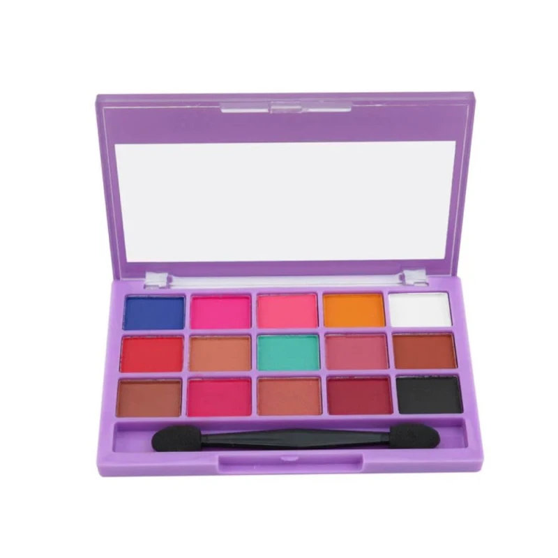 BeautyBerry Wallet Queen Eyeshadow Palette Kit – 15 Highly Pigmented Matte, Shimmer &amp; Glitter Shades, Travel-Friendly Makeup Palette &amp; Applicator Brush for Women (Matte) thumbnail 4