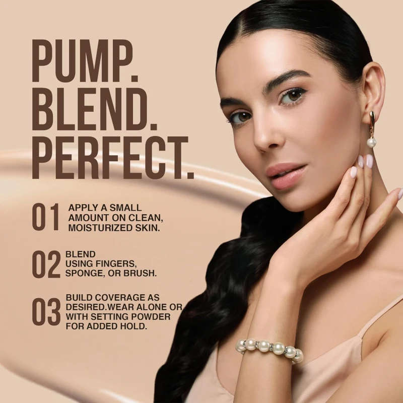 Colors Queen 7 in 1 Total Repair Liquid Foundation | Full Coverage, Oil Free Foundation Comes with Primer, Concealer, Moisturizer, CC Cream for Smooth and Radiant Skin | For Face Makeup (02 - Beige, 50g) thumbnail 4