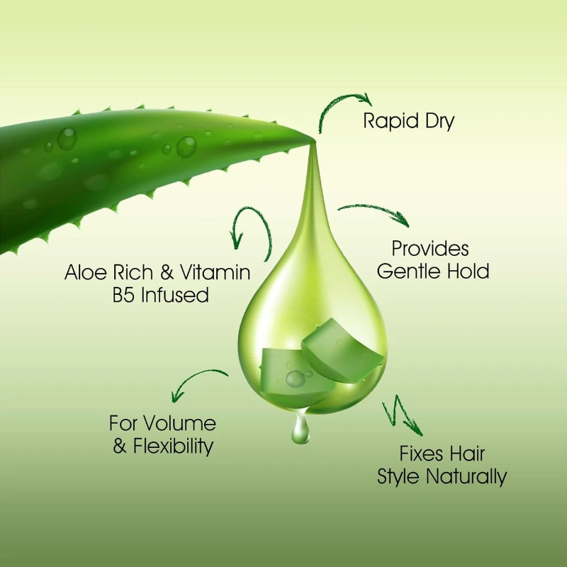 Colors Queen Aloe Styling Hair Spray – 200 ml | Non-Sticky, Hair Setting, Styling &amp; Volume Spray | Quick Hair Styling Spray for Men &amp; Women infused with Aloe Vera &amp; Vitamin B5 thumbnail 3