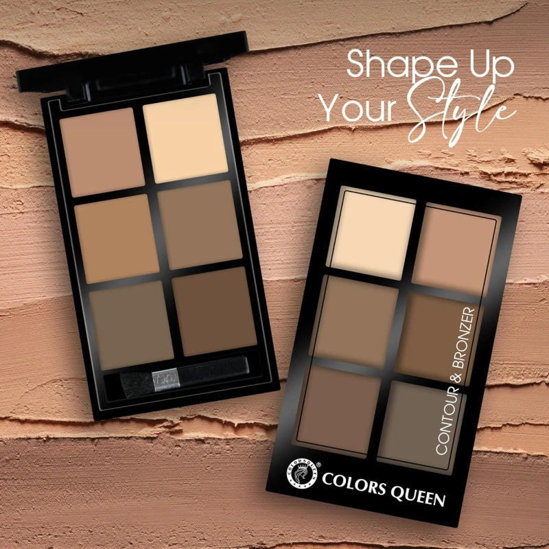 Colors Queen Contour &amp; Bronzer Palette | Matte Finish &amp; Long Lasting Formula | Easy to Blend, Creamy Texture, Lightweight Contour and Bronzer Palette for Face Makeup (Shade - 01, 17g) thumbnail 4