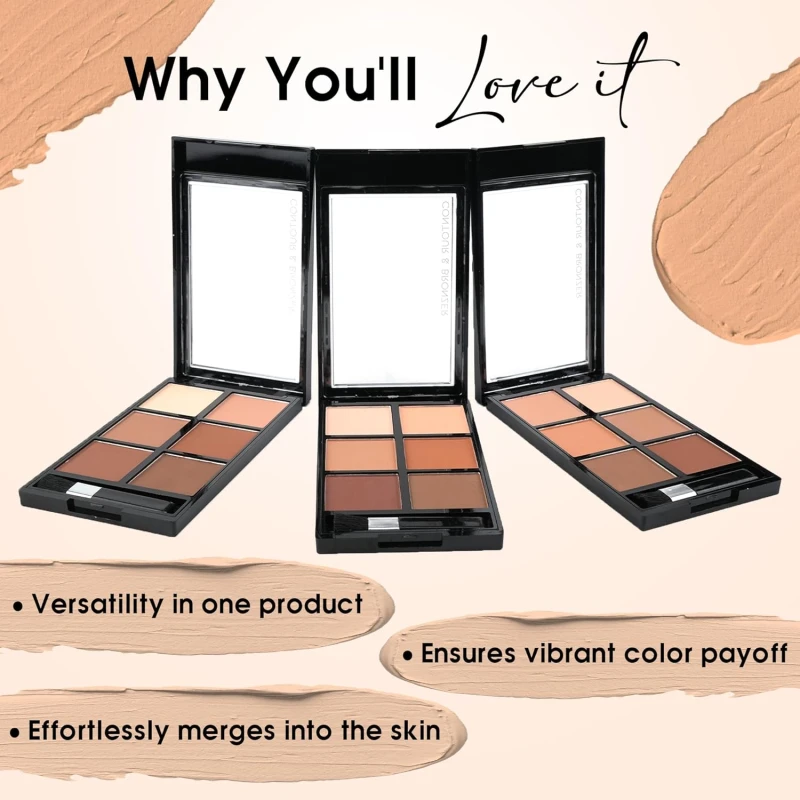 Colors Queen Contour &amp; Bronzer Palette | Matte Finish &amp; Long Lasting Formula | Easy to Blend, Creamy Texture, Lightweight Contour and Bronzer Palette for Face Makeup (Shade - 03, 17g) thumbnail 4