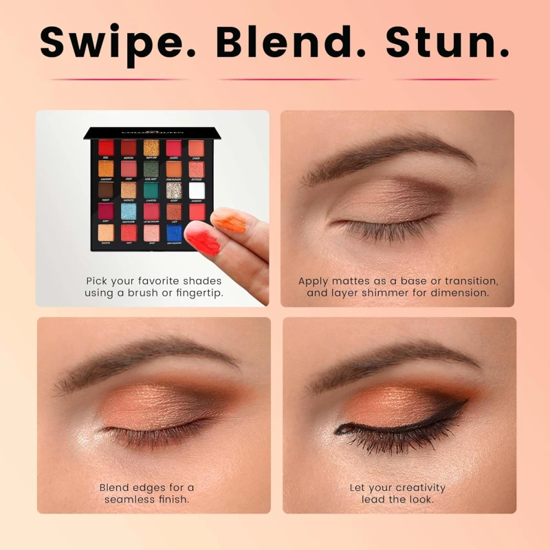 Colors Queen Divine Eyeshadow Palette – 37.5g | 25 Ultra Pigmented Multi-Colors Shades, Easy to Blend, Lightweight &amp; Long Wearing Eyeshadow Palette with Matte &amp; Shimmery Shades (Multicolor - 01) thumbnail 5