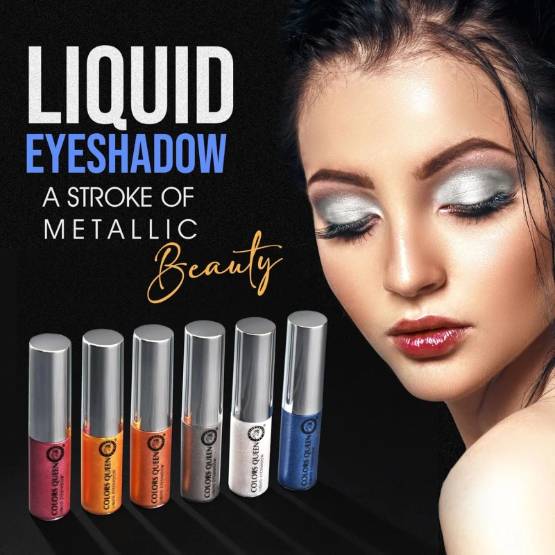 Colors Queen Metallic Liquid Eyeshadow Highly Pigmented &amp; Long Lasting Eyeshadow | Smooth One Stroke Application, Non-Transfer, Waterproof Eye Shadow (Shade - 06, 7g) thumbnail 6