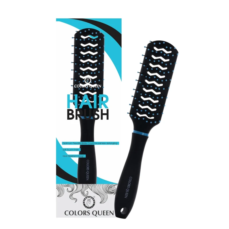 Colors Queen Small Hair Brush with Strong &amp; Flexible Bristles | Hair Brush for Men &amp; Women for Grooming, Straightening, Smoothing &amp; Detangling Hair (Small Brush) thumbnail 2