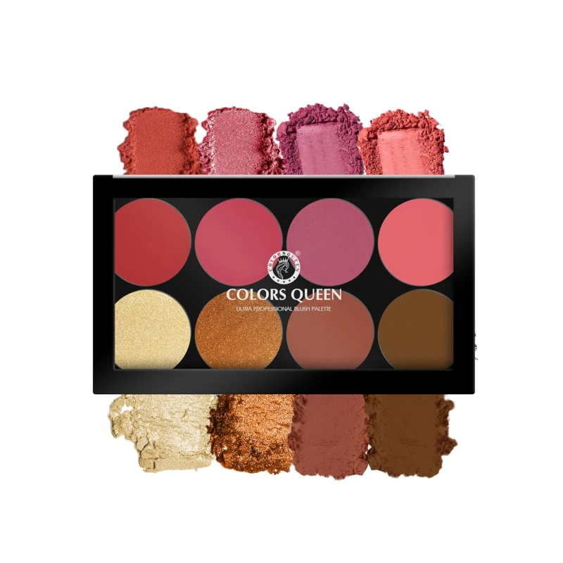 Colors Queen Ultra Professional Blush Palette with Shimmer Highlighters and Contour | Highly Pigmented &amp; Easy to Blendable Shades | Lightweight Blush and Highlighter Palette (Shade - 01) thumbnail 2