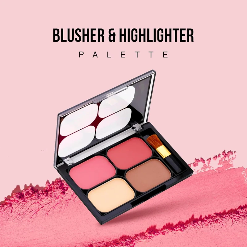 Colors Queen Ultra Professional Blush Palette with Shimmer Highlighters and Contour | Highly Pigmented &amp; Easy to Blendable Shades | Lightweight Blush and Highlighter Palette (Shade - 01) thumbnail 6