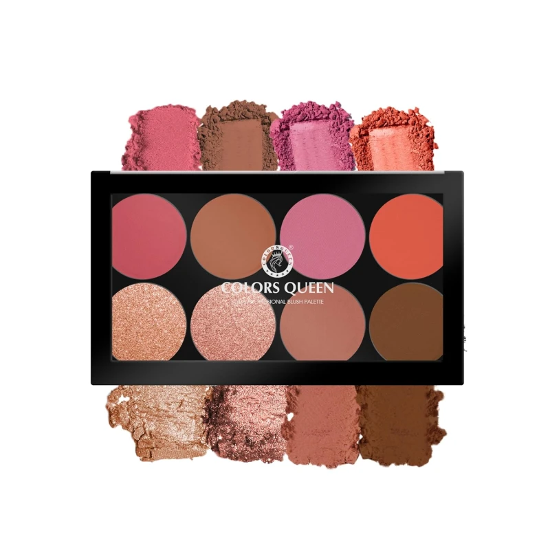 Colors Queen Ultra Professional Blush Palette with Shimmer Highlighters and Contour | Highly Pigmented &amp; Easy to Blendable Shades | Lightweight Blush and Highlighter Palette (Shade - 02) thumbnail 5