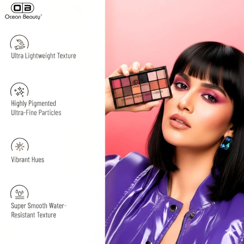 EyeShadow Palette ( 18 color ) High Pigmented | Complete Makeup Look | Makeup Palette Matte, Shimmery And Metallic Finish | Multicolor Palette | High Pigemted and Blendable | Longwear | Perfect Look Finish | 40 G (01) thumbnail 9