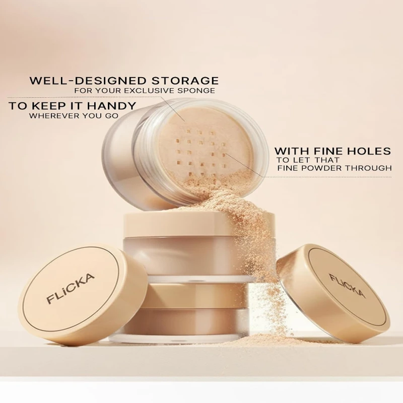 FLiCKA Dust it Off Loose Powder For Face Makeup| Weightless Loose Powder With Smooth &amp; Matte Finish| Suitable For All Skin Types| 01 White, 26g thumbnail 8
