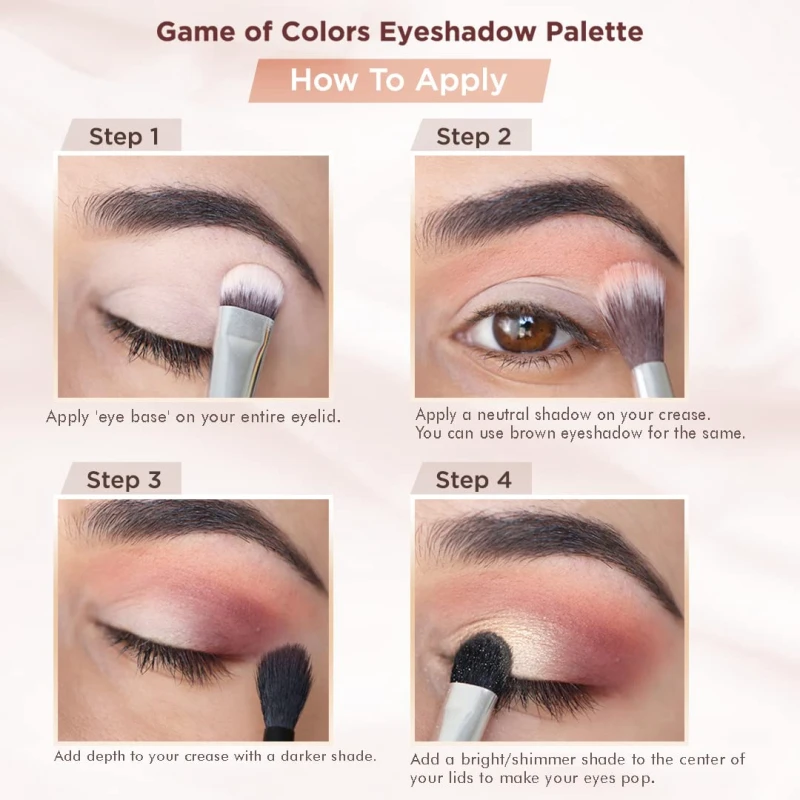 FLiCKA Game Of Colors Makeup Eyeshadow Palette| Matte &amp; Shimmery Finish, Smudge Proof, Crease Proof &amp; Smear Proof| Highly Pigmented &amp; Easy To Blend, 04 On The Beach, 18g (Multicolor) thumbnail 4