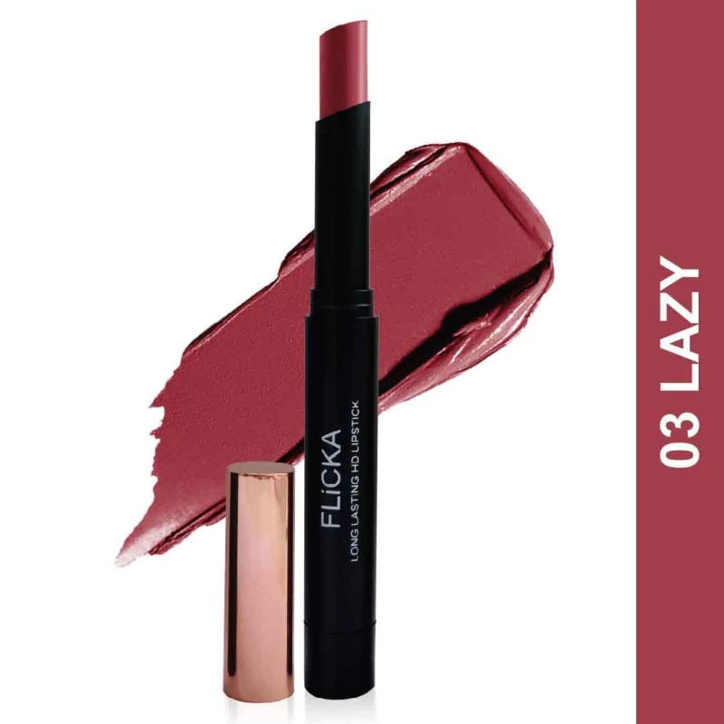 FLiCKA High Drama Creamy Matte Lipstick| Non-transfer HD Lipstick, Waterproof, Hydrating, Moisturizing, Upto 16Hrs, 02 Exited, 3.2 thumbnail 2