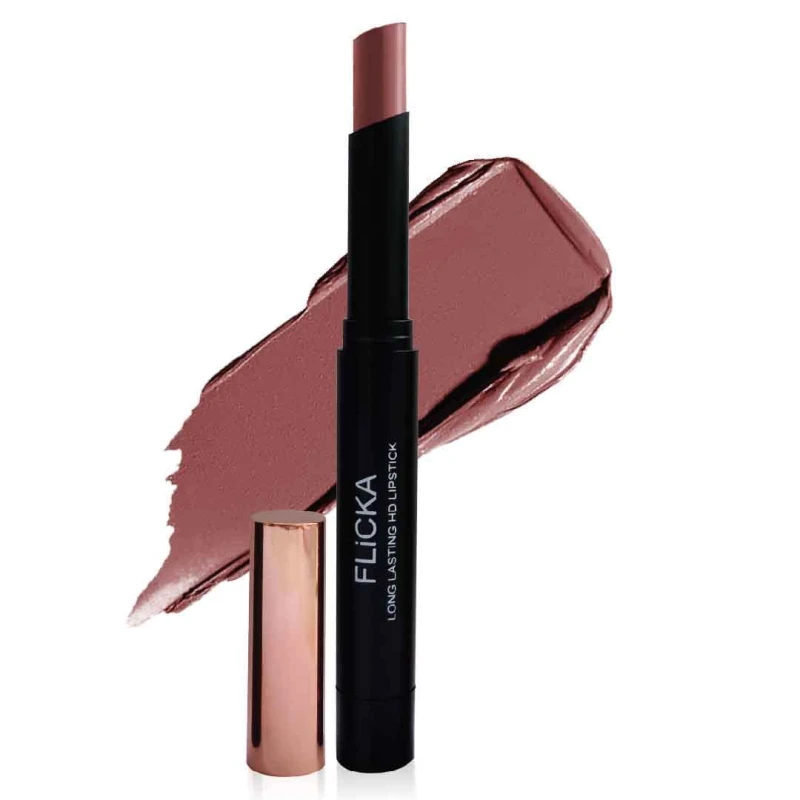 FLiCKA High Drama Creamy Matte Lipstick| Non-transfer HD Lipstick, Waterproof, Hydrating, Moisturizing, Upto 16Hrs, 12 Happy, 3.2 thumbnail 4