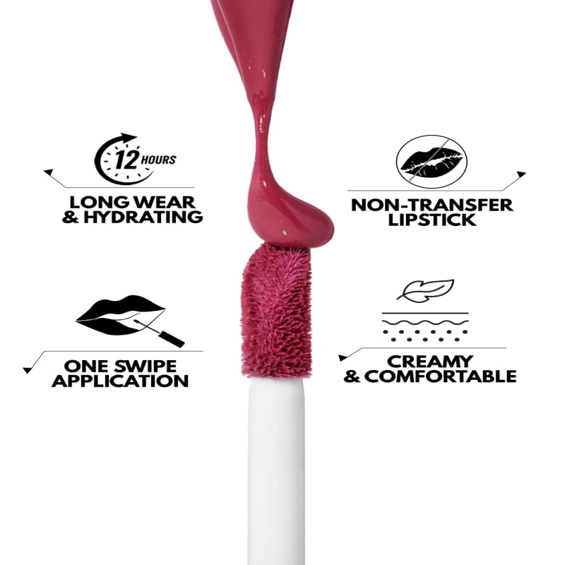 FLiCKA Set and Attack Liquid Matte Lipstick For Women| Transfer Proof, Smudge Proof, Non-Sticky, Creamy Lightweight Lipstick For Women, 08 Lust for Blush, 7ml thumbnail 6