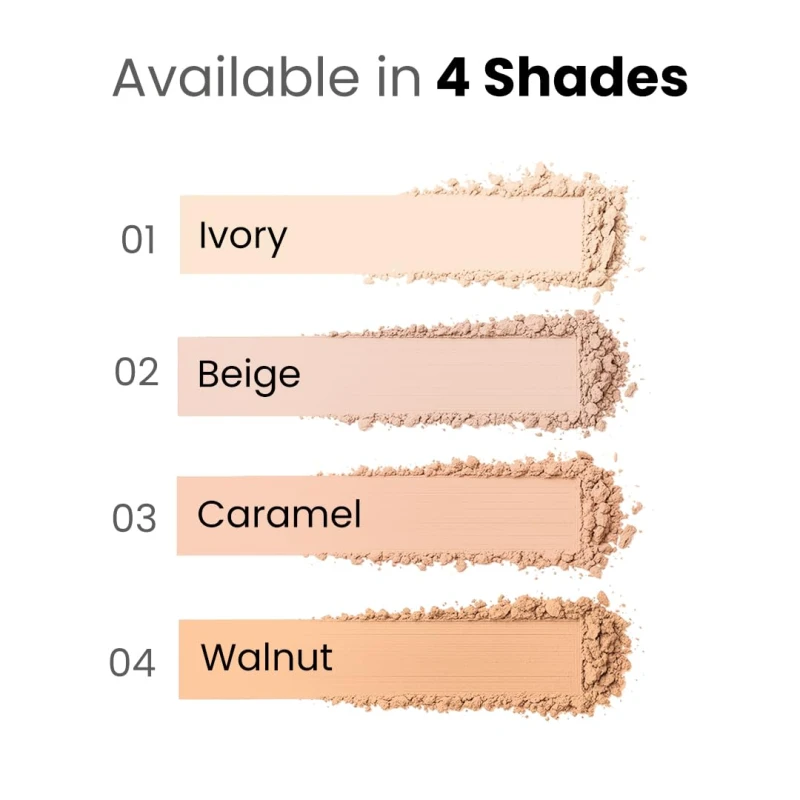 FLiCKA Tomato Compact Powder For Oil-Free, Matte Finish, Lightweight, Lasts up-to 8hrs | Enriched with SPF, Suitable For All Skin Types| 04 Walnut, 9g thumbnail 5