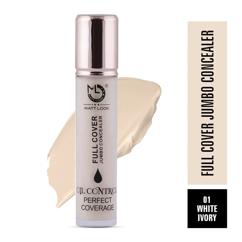 Full Cover Jumbo Oil Control Perfect Coverage Concealer | Medium to High coverage | Hides all skin imperfections | | 11 ml | White-Ivory thumbnail 3