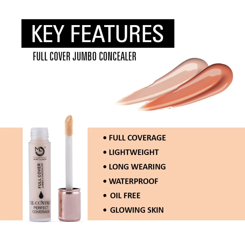 Full Cover Jumbo Oil Control Perfect Coverage Concealer | Medium to High coverage | Hides all skin imperfections | | 11 ml | White-Ivory thumbnail 5