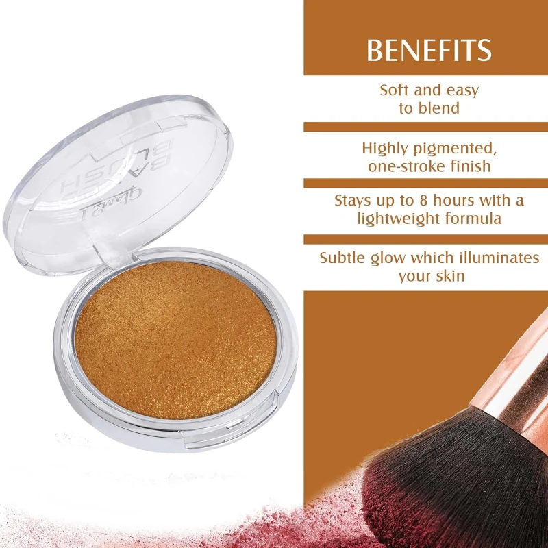 Glam21 Baked Blusher | Highly Pigmented, Long Lasting | Illuminating Glow Finish | Smooth &amp; Blendable Texture |Stays up to 8 hours | For All Skin Types | 6gm | Shade-12 thumbnail 3