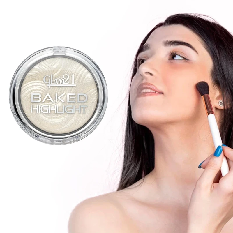 Glam21 Baked Highlighter | Silky Pigments | Mettalic Finish | Long Lasting Shimmer Look | Creamy Texture | Highly Blendable,Long Wear | Suitable for All Skin Type | 10gm-03 thumbnail 4