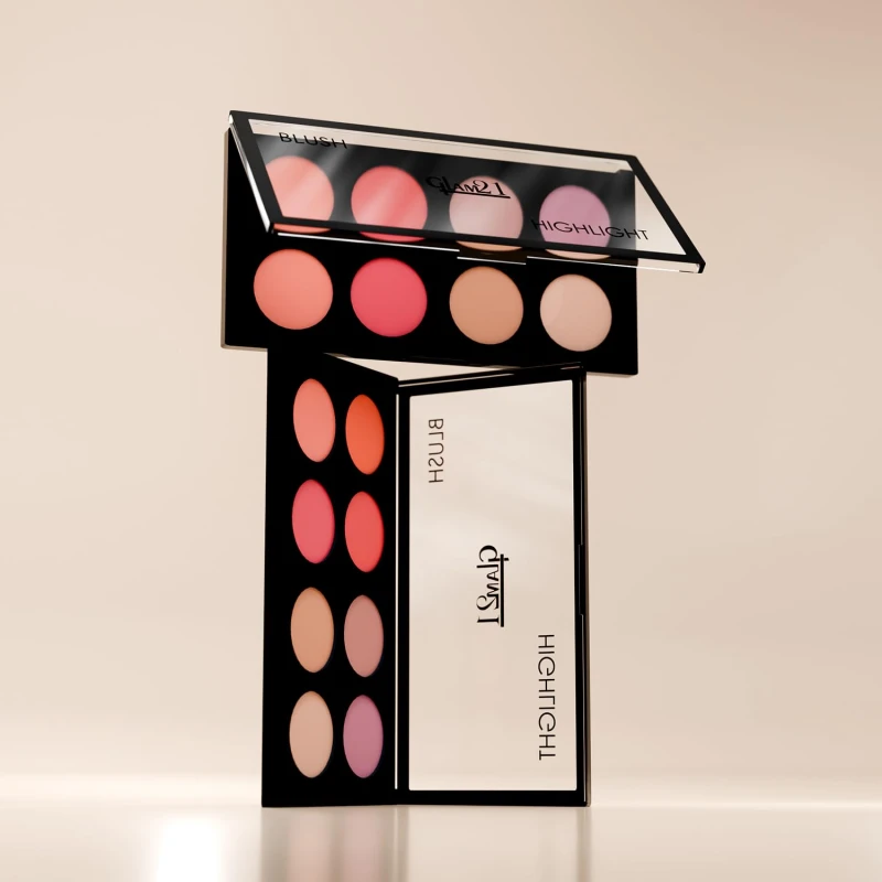 Glam21 Blush &amp; Highlighter Palette|Silky Smooth Pigments for Long-Lasting Shimmer Glow | Buildable Radiance | Lightweight &amp; Blendable Formula | Suitable for All Indian Skin Tones | 21.5 gm - Chic -01 thumbnail 4