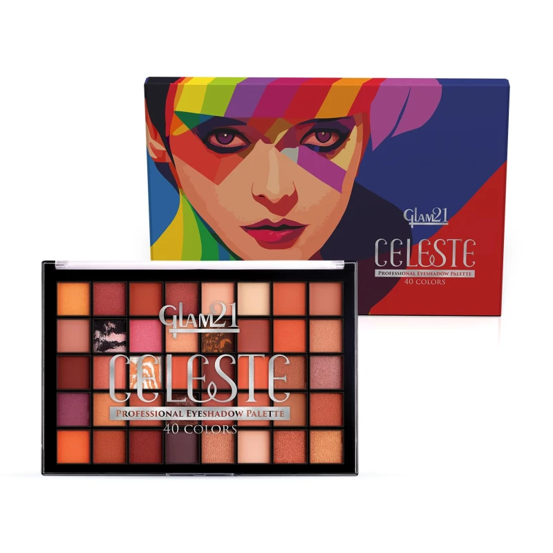 Glam21 Celeste Professional Eyeshadow Palette | All-in-One Eyeshadow Palette &amp; Highly Pigmented | 40 Selected Shades | Matte &amp; Shimmer Shades - 50gm | Blissful-02 thumbnail 9