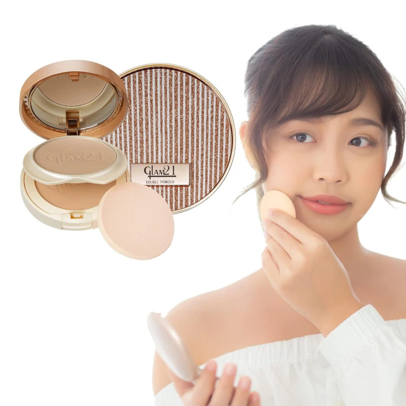 Glam21, Clear &amp; Bright Silk, 2-in-1 Compact Powder|Daily Makeup | Oil Free &amp; Sweat Resistant Formula | All Skin Type| Marble-01 thumbnail 5