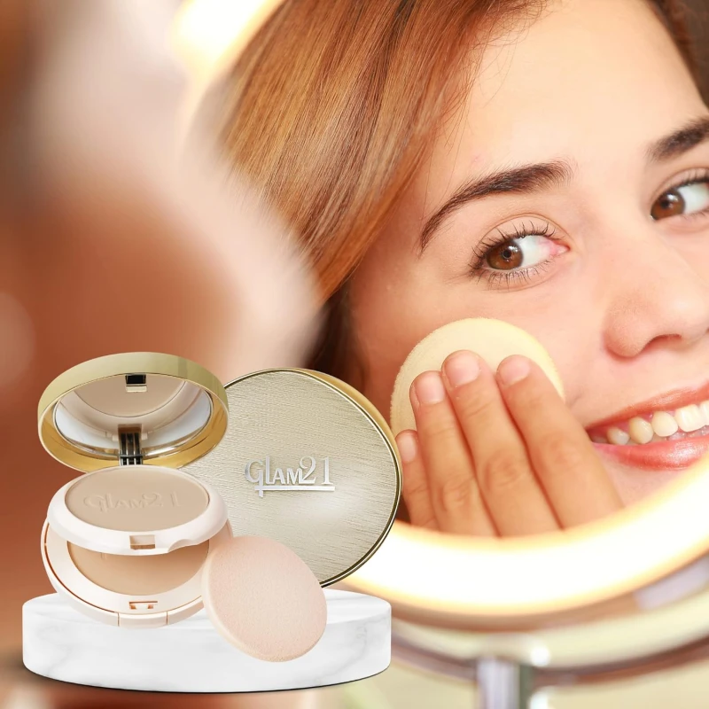 Glam21 Match Perfection Multi-Mineral 2-in-1 Compact Powder| Instant Glow Oil Free Velvety Formulation | Longlasting Matte Finish| Sand-03 thumbnail 4