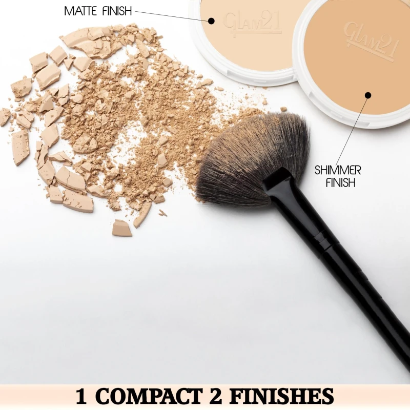 Glam21 Oil Control Sleek &amp; Soft 2-in-1 Compact Powder | Sweat &amp; Waterproof | Long-Lasting Matte Makeup | Enriched with Vitamins E &amp; C | Shine-Free Finish | 18gm, Vanila-01 thumbnail 6