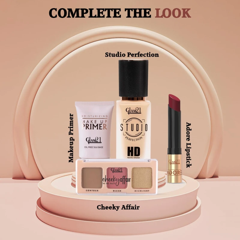Glam21 Oil Control Sleek &amp; Soft 2-in-1 Compact Powder | Sweat &amp; Waterproof | Long-Lasting Matte Makeup | Enriched with Vitamins E &amp; C | Shine-Free Finish | 18gm, Vanila-01 thumbnail 7
