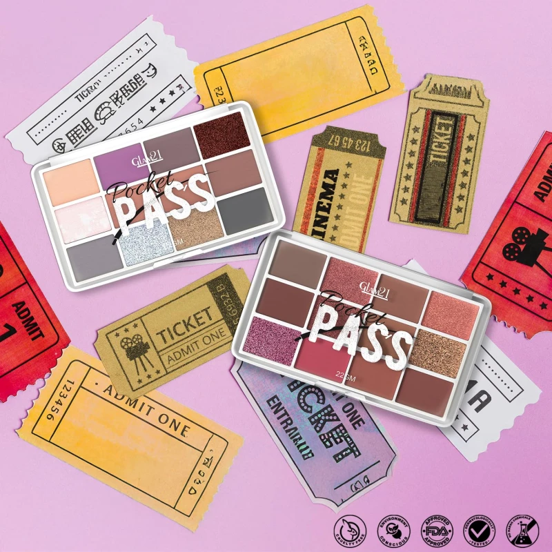 Glam21 Pocket Pass All-in-one Makeup Face Palette| Eyeshadows, Compact, Blush, Highlighter with Brushes| Highly Pigmented | Mix of Mattes &amp; Shimmers |Travel-Friendly |Premium Pass thumbnail 8