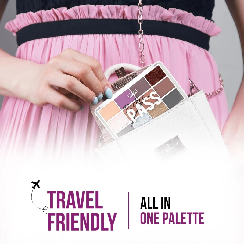 Glam21 Pocket Pass All-in-one Makeup Face Palette| Eyeshadows, Compact, Blush, Highlighter with Brushes| Highly Pigmented | Mix of Mattes &amp; Shimmers |Travel-Friendly |VIP Pass thumbnail 4